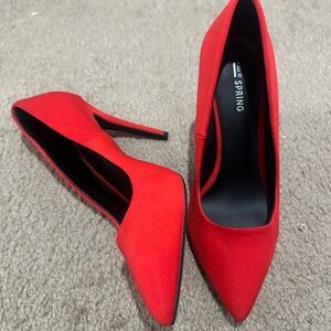 Call It Spring Red Stiletto Heels Suede